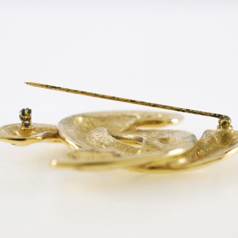 CHANEL COCO Mark Brooch Matelasse Plated Gold 31.4g Women - Picture 3 of 8